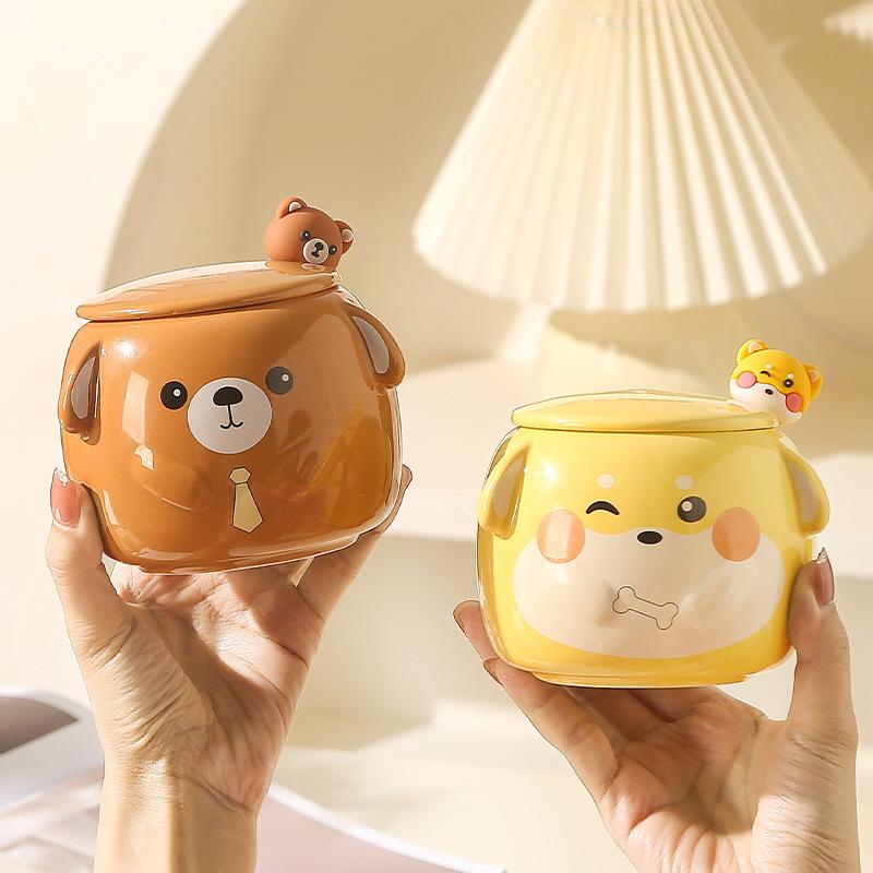 Cartoon Animal Ceramic Mug Creative Coffee Milk Tea Water Cup Cute Children Breakfast Cups Couple Mugs Household Drinkware