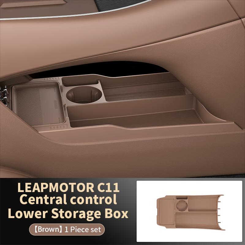 Для LEAPMOTOR C11 2025 2026 Органайзер для хранения в центральном подлокотнике, скрытый ящик, держатель для стакана, аксессуары для интерьера