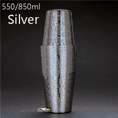 500ml/800ml Engraving Skull Stainless Steel Cocktail Boston Bar Shaker Bar Tools Barware