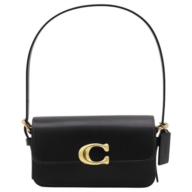 COACH Cow Leather One Shoulder Handbag Small Women's Black CAM18-B4BK
