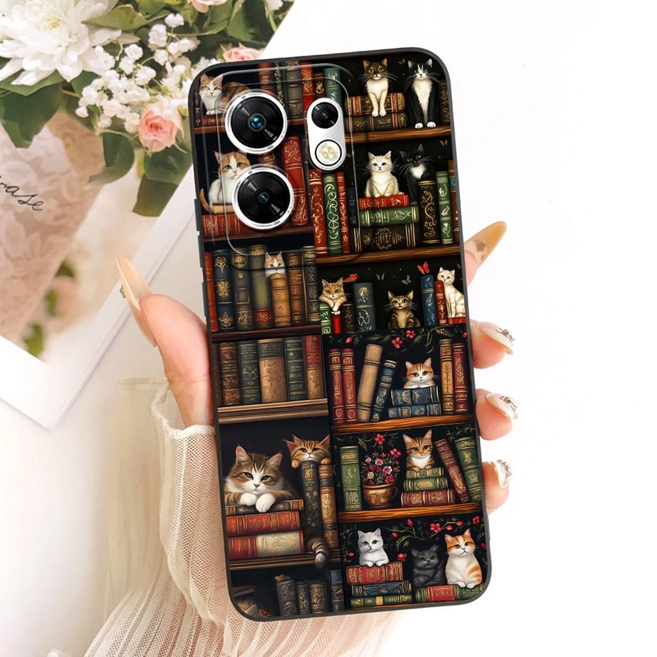 Модный чехол с рисунком для Infinix Zero 30 4G 5G Zero X Neo X Pro, мягкий матовый силиконовый чехол с узором из бантиков, мультяшный кот
