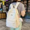 School Bag Female Cute Large Capacity Junior High School Campus Backpack Simple Solid Color Girls Backpack High Value Leisure Bag