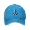 Nautical Blue Anchors Men Women Baseball Caps Captain Sailor Distressed Washed Caps Hat Casual Outdoor Activities Cap