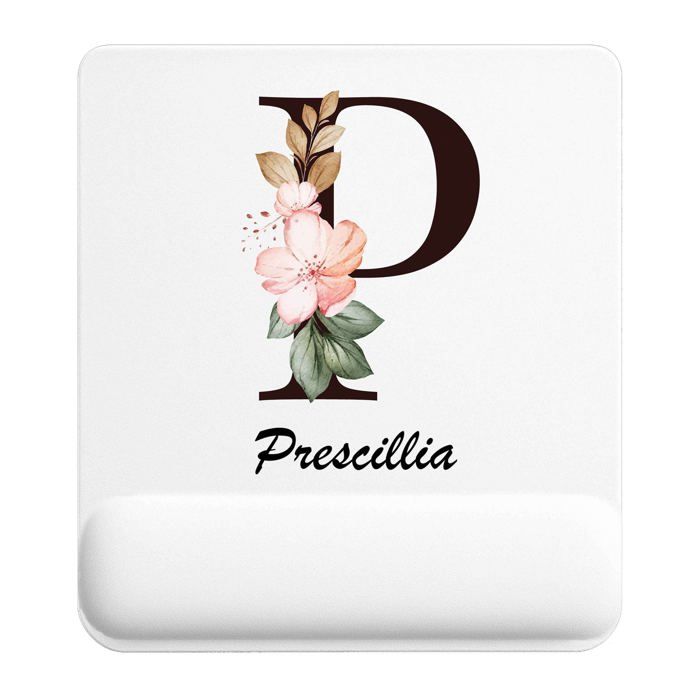 Tapis de souris - PLANETEE - Prescillia Lettre Fleur - Multicolore - 22 x 18 cm - Surface antidérapante