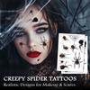 8PCS Halloween Temporary Tattoo - Designs for evil spiders, bats, pumpkins, etc., for face painting, party gifts, and decorations