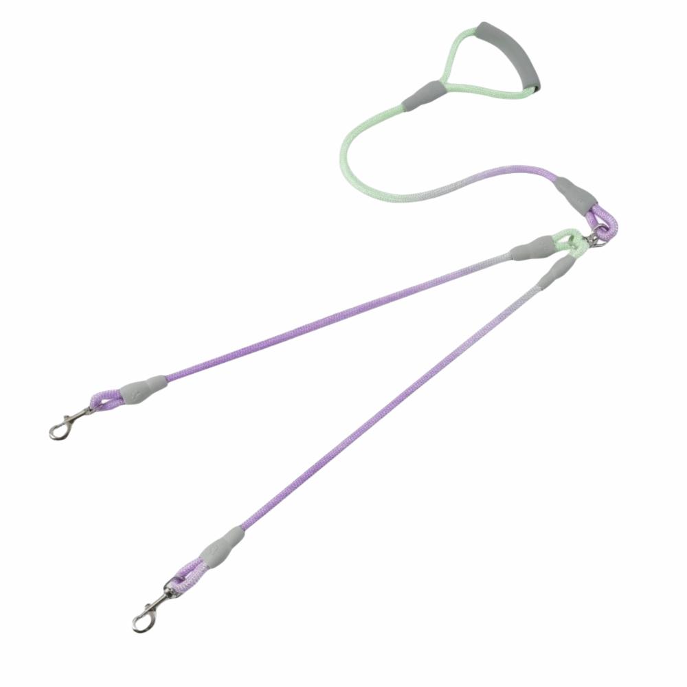 Gradient Color Dual Handle Lead 360° Swivel Dog Running Leash  Outdoor Activities