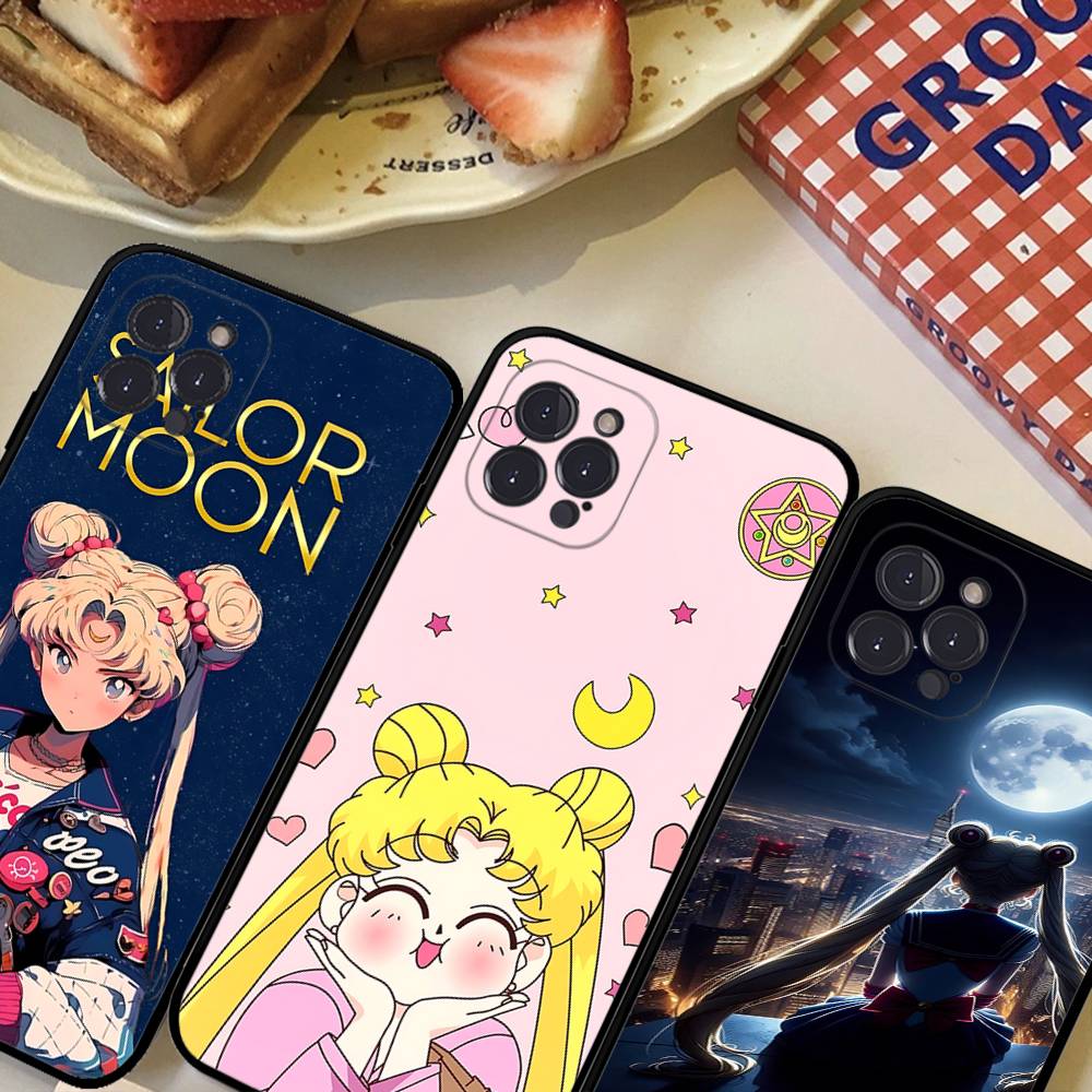 Чехол для телефона S-Sailors Anime Moon для iPhone 17 16 15 14 13 12 Mini 11 Pro Plus Мягкий силиконовый чехол
