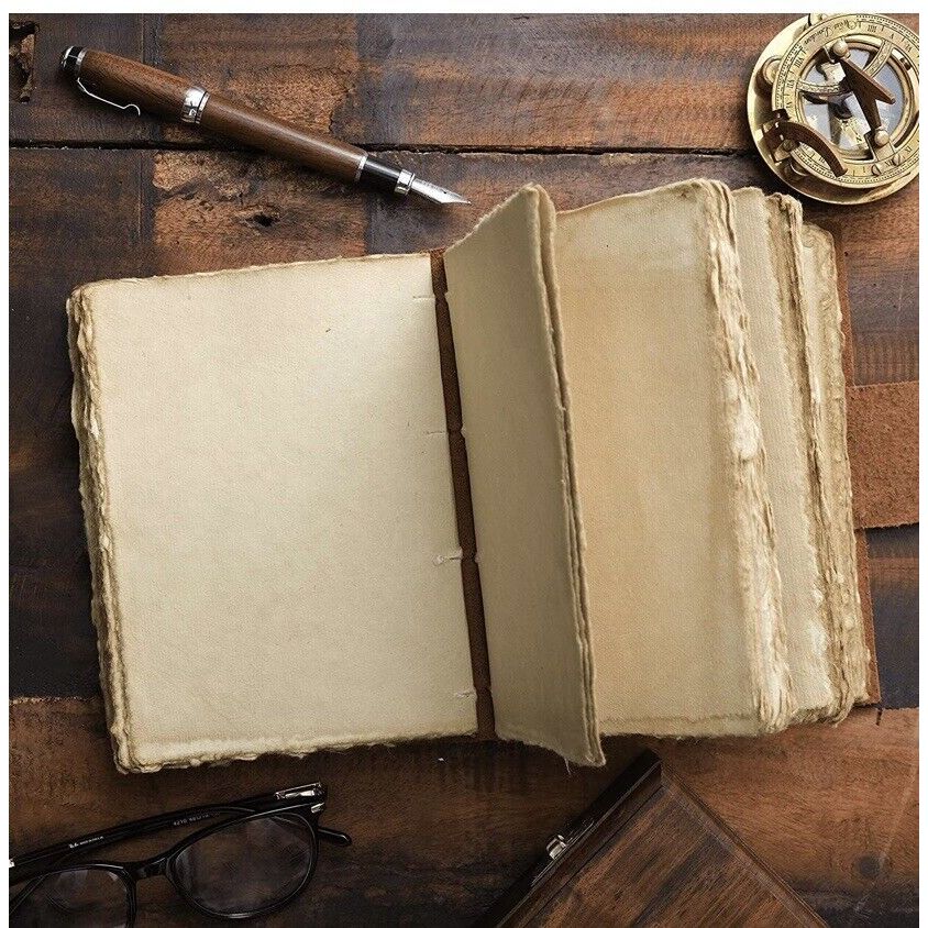 Винтажный кожаный журнальный журнал Shadow Grimoire, антикварный бумажный замок Deckle, 7X5