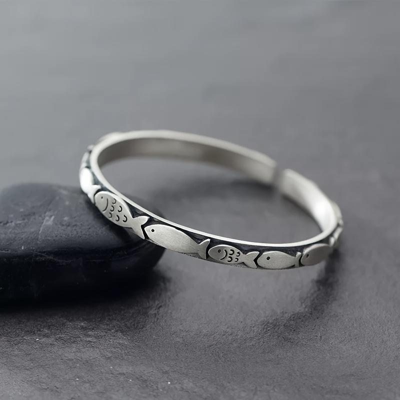 925 sterling silver fish-shaped bracelet, vintage and elegant style, a suitable jewelry for Valentine's Day and all seasons