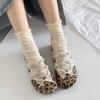 Leopard Print Ballet Shoes for Women's Summer Wear 2025 Summer Super Fire Ugly Cute Sweet Sister Pearl Leopard Print Mary Jane Boken Sandals