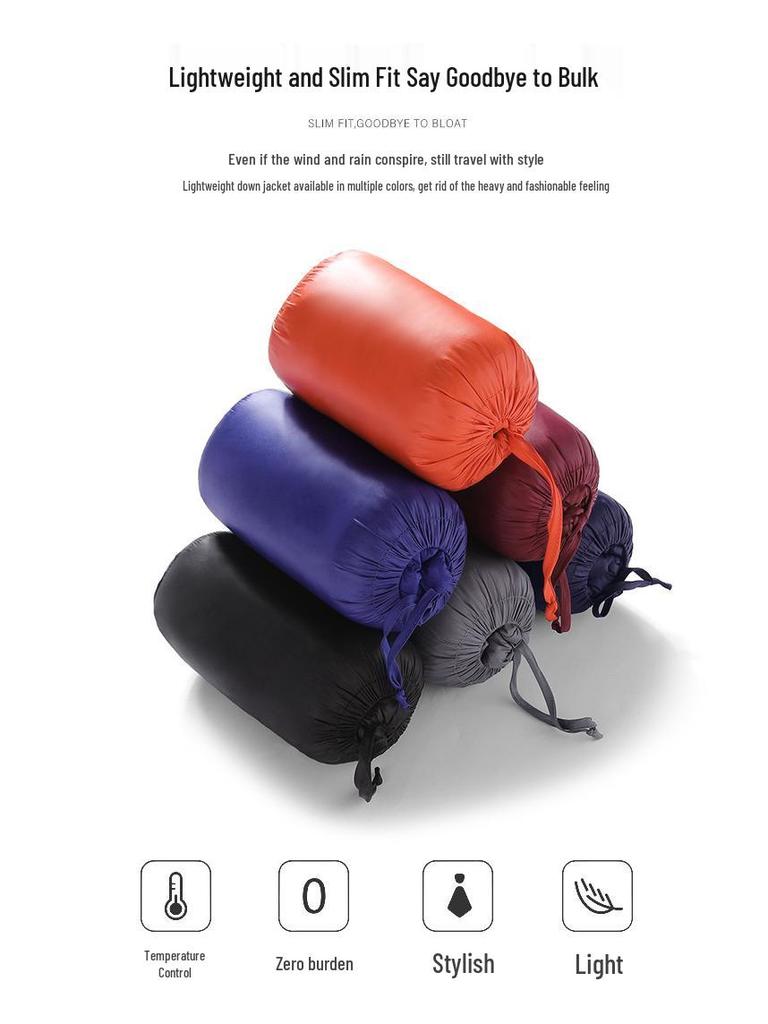 Мужской легкий пуховый жилет 2024: Модный воротник-стойка, без рукавов, 50% пух.