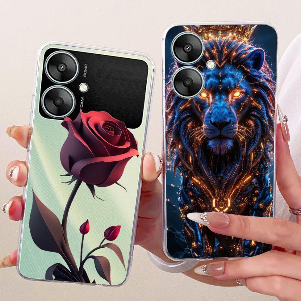 Clear Casing For Redmi 13R 5G Cover For Redmi 13C 5G Case Cute Cat Luxury Fashion Butterfly Funny Painted