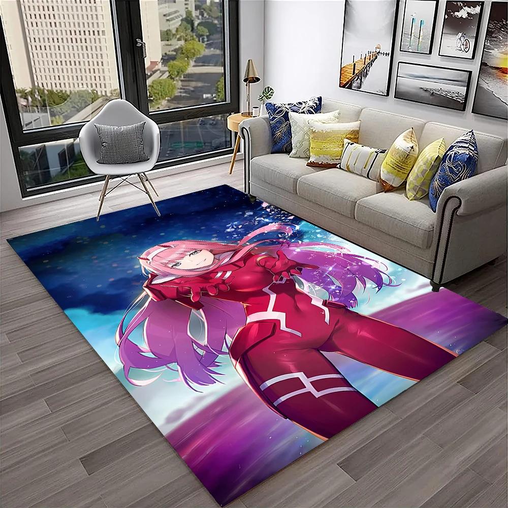 DARLING in The FRANXX мультфильм Zero Two сексуальный ковер для девочек для дома, гостиной, спальни, дивана, коврик для двери, декор, нескользящий напольный коврик