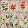 Flower Vintage Metal Tin Signs Retro Green Plants Metal Poster Plates Plaque Bar Pub Garden Farm Home Wall Decor 20x30cm