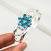 Blue Topaz Cuff Bracelet 925 Sterling Silver Adjustable Bangle, Handmade Jewelry Gemstone Cuff Bracelet, Gifts For Wife