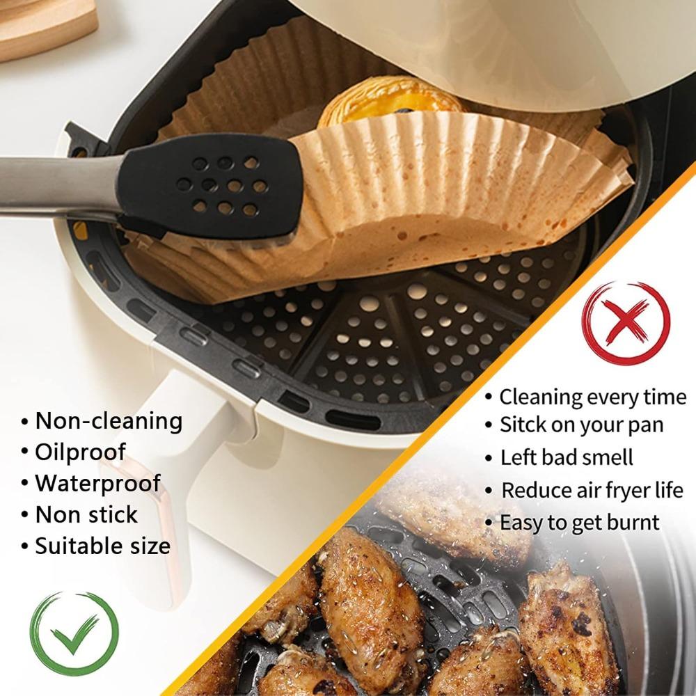 Air Fryer Baking Paper 50/100PCS for BBQ Plate Square Rectangle Round Oven Pan Pad Non-Stick Mat Oil-proof Liner Kitchen Tool