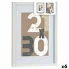 Wall Photo Frame White Glass MDF Wood 32.5 X 2.5 X 42.5 Cm (6 Units)