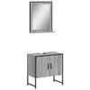 VidaXL Ensemble d'Armoires de Salle de Bain 2 pcs, Meuble-lavabo avec Étagère et Miroir, Armoire de Rangement de Toilette, 3214337
