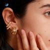 SUMMLY Vintage C-shaped Simple Claw Line Inlaid Diamond 18K Gold Plated Stainless Steel Hollow Stud Earrings Fashion Jewelry