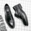 Fashion Business Formal Leather Shoes Men Lace Up Spring Men Shoes Low-top Solid Wedding Shoes Color Fashion Oxford Pointed Office Shoes