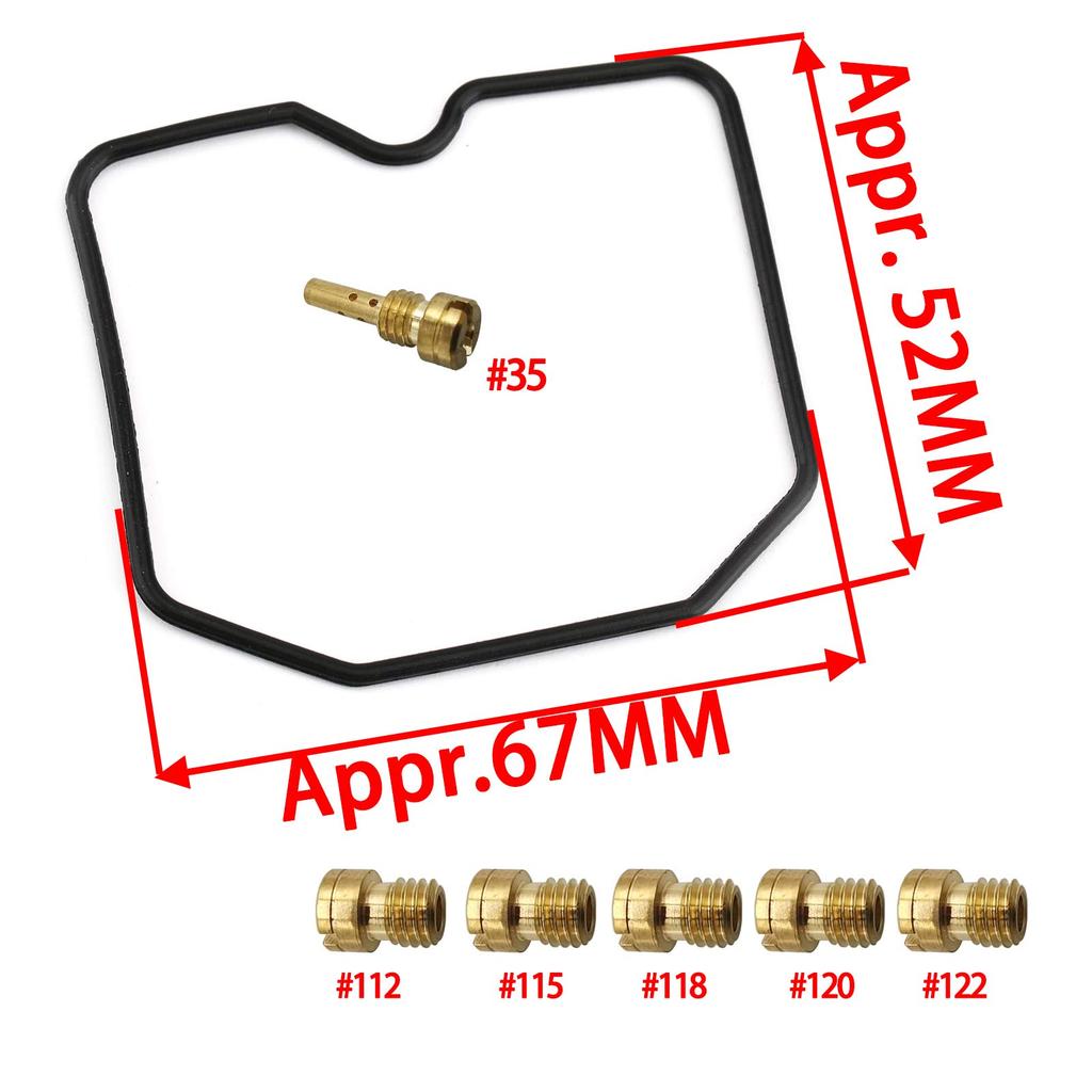 Carburetor Repair Kit Compatible with Keihin Carburetor Kawasaki KLX250 Motorcycle 2001-2007, Carburetor Rebuild Set