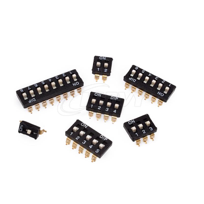 2.54mm Black Through-hole/Surface Mount DIP Switch, 1-10 Position Encoded Options