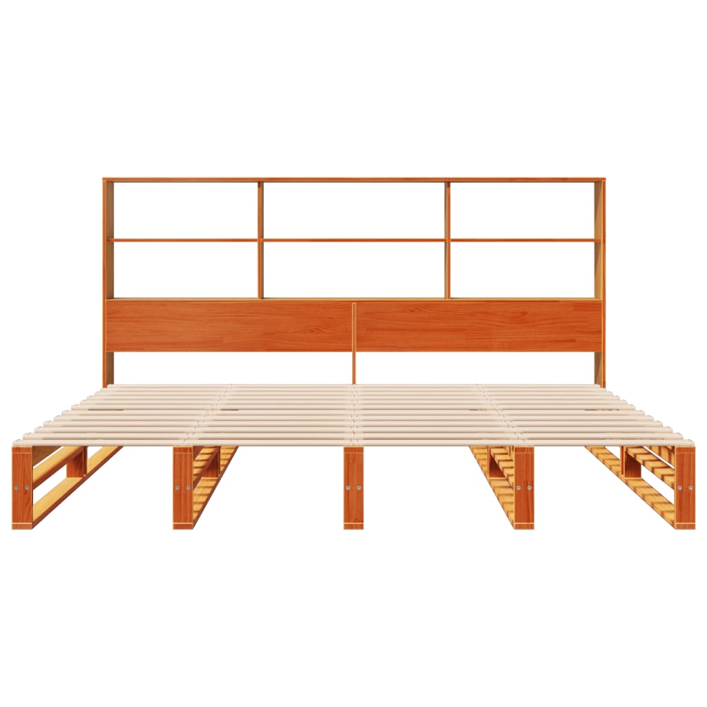 Solid Wood Bed without Mattress Wax Brown 200x200 cm Solid Wood