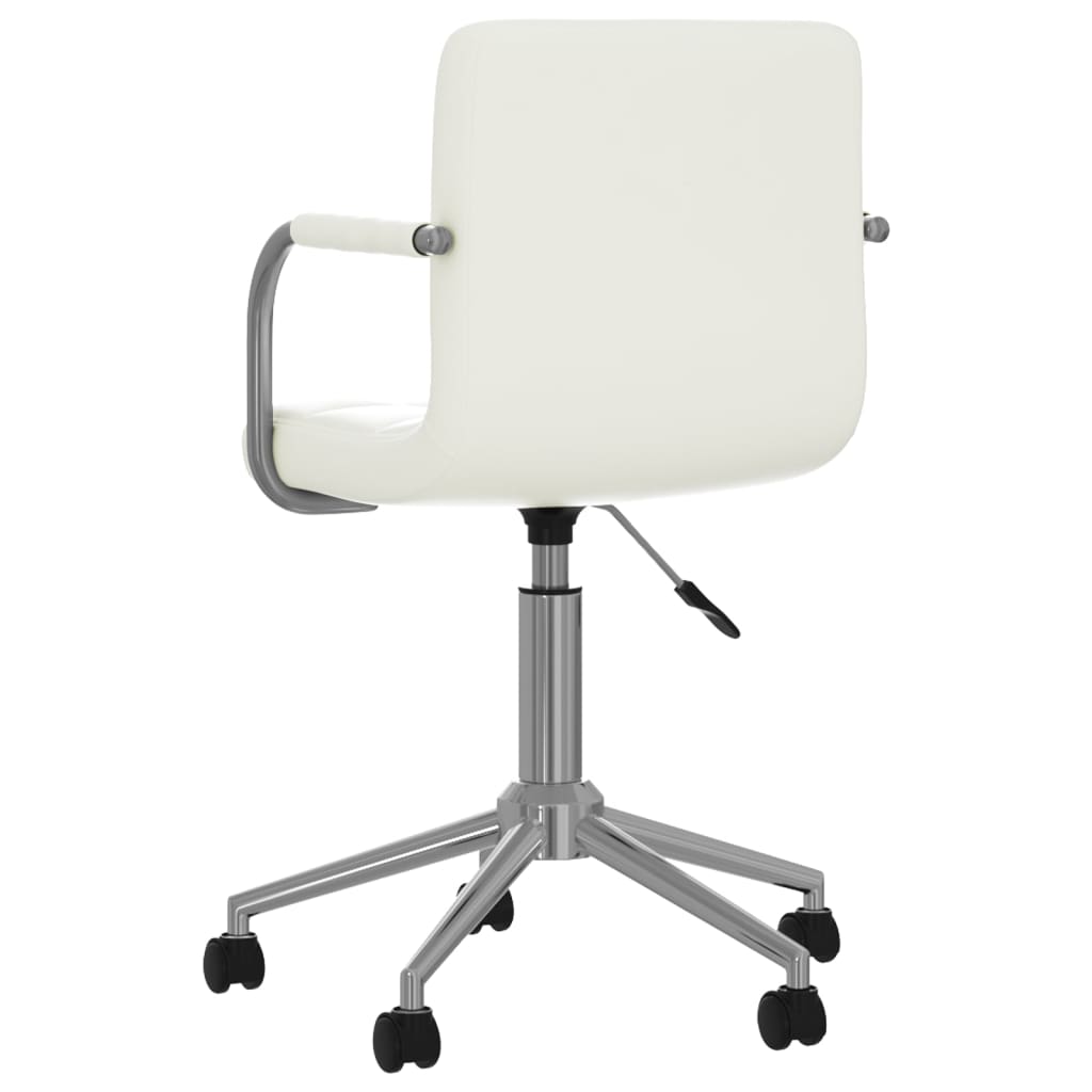 Office Chair Swivel White Faux Leather