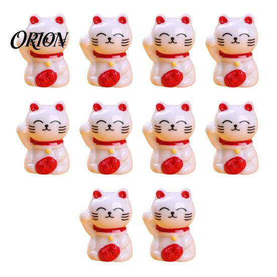 Lucky Cat for Game Night 10PCS Mini Figurines, Resin Beckoning Gift Mahjong Lovers Ornaments, Prosperity Figurine Table Desktop Display Japanese Decor