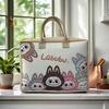 Top-Selling La Bu Bu Cartoon Felt Tote Bag with Extra Large Capacity - High-End Gift and Travel Bag