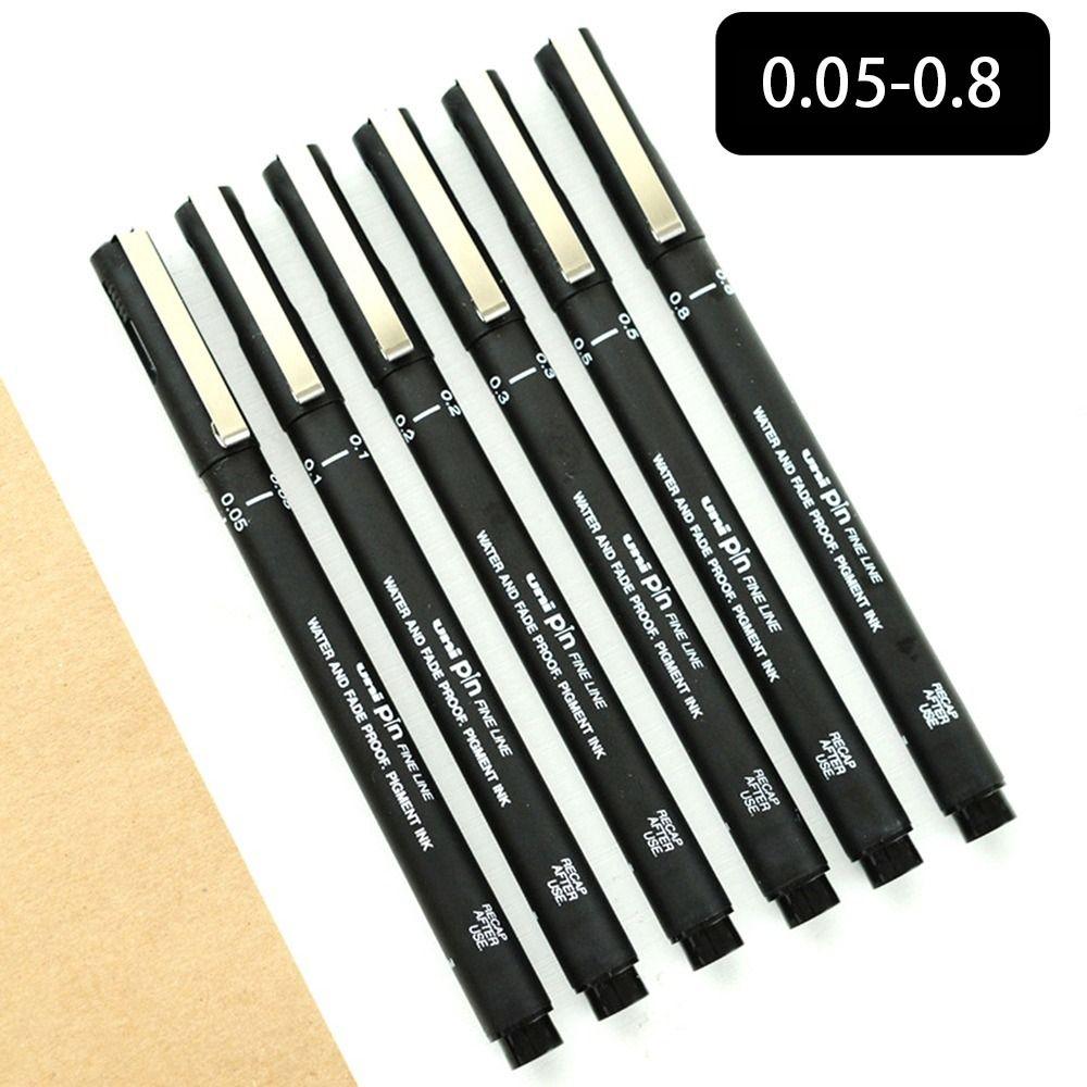 6Pcs/lot Ultra Fine Line Fineliner Black Ink Art Marker New Pin Drawing Pen Drawing Sketch Manga