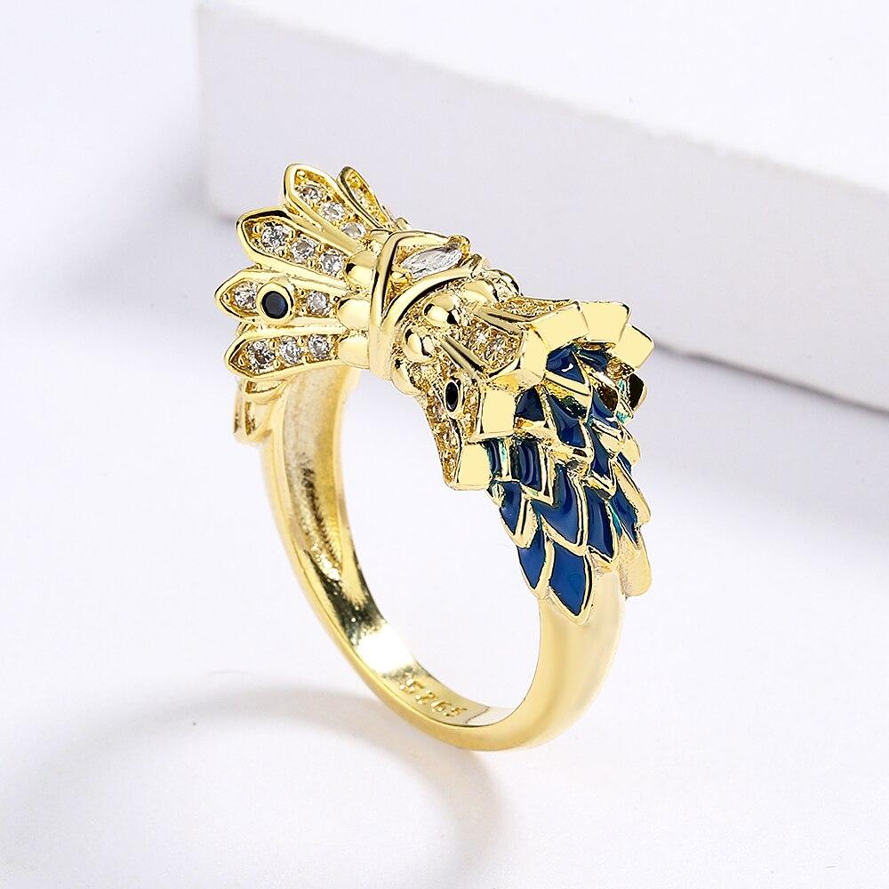 Unique Ring  for Women's Creative Owl Shape Women's Ring Couple Ring Fashion Handmade Enamel Jewelry Party Ring Couple Rings