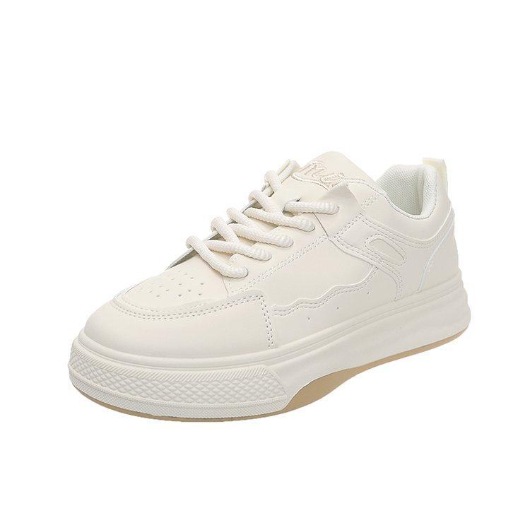 Туфли на платформе белые женские осень 2024 года новые корейские туфли с круглым носком на шнуровке повседневная модная удобная спортивная обувь