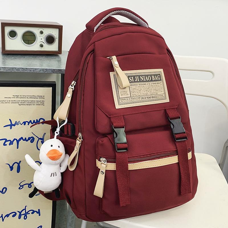 Рюкзак бордового цвета для девочки-ученицы начальной школы, студентки колледжа, ученика старшей школы, ученика средней школы