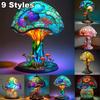 Creative Stained Plant Series Table Lamps Resin Colorful Bedroom Bedside Flower Mushroom Retro Table Night Lamp Atmosphere Light