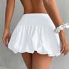 Женская летняя юбка-пузырь с высокой талией А-силуэта модная короткая юбка со встроенными шортами