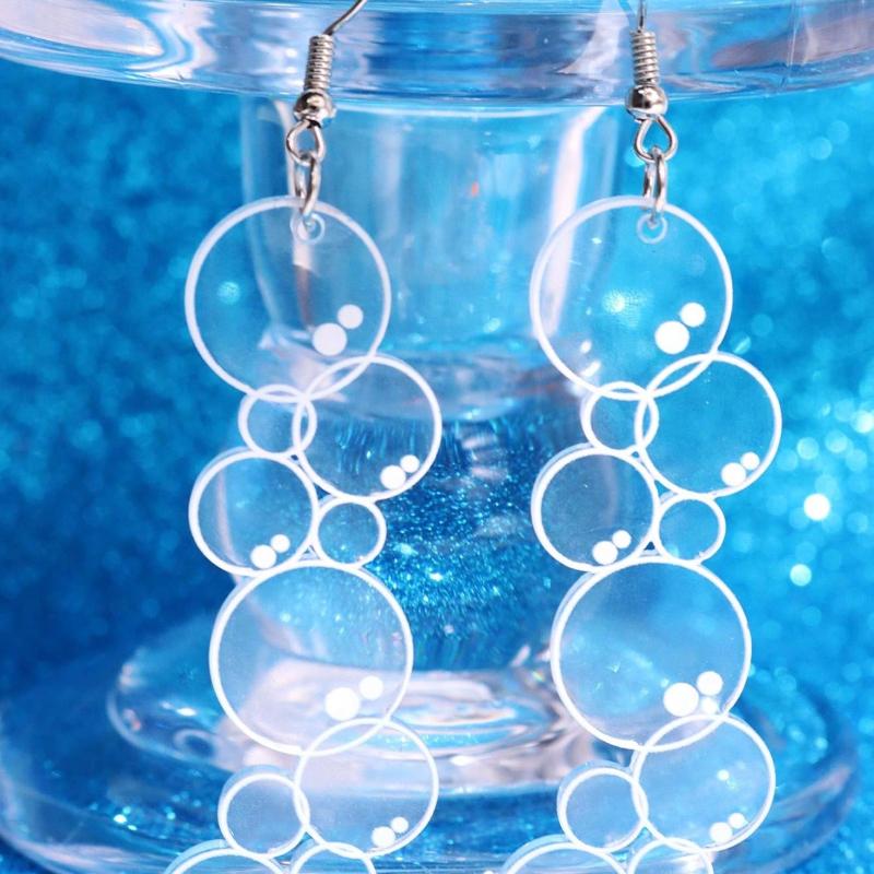 1 пара уникальных причудливых креативных модных минималистичных акриловых серег-подвесок в виде пузырей, милые повседневные украшения для женщин