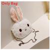 Cartoon Rosy Bunny Plush Shoulder Bag With Zipper Closure For Leisure Outings
