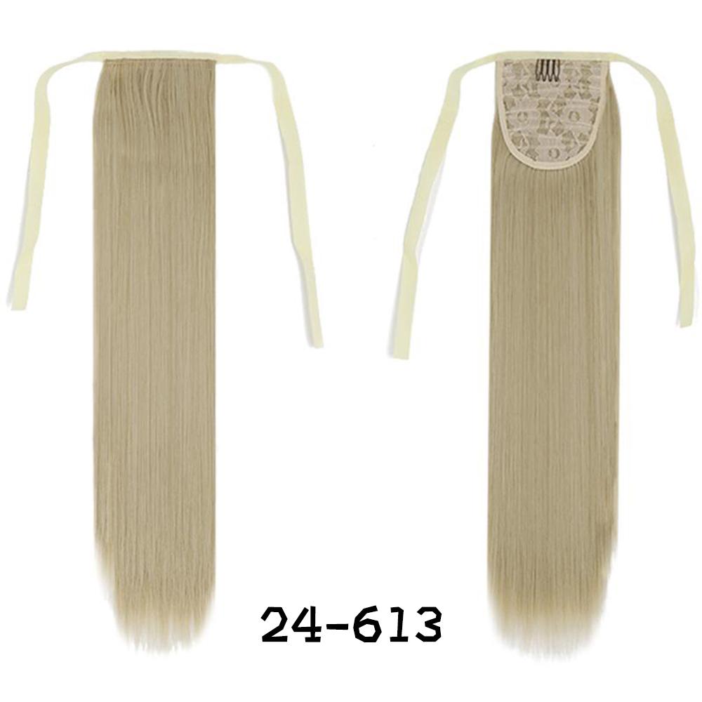 Женский хвост из прямых длинных синтетических волос шелковистой структуры для придания объема прическе