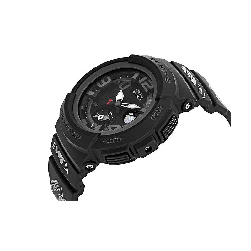 Casio BABY-G series HelloKitty cooperation model, fashionable street vitality, classic pointer dual display, electronic movement, resin BGA-190KT-1B