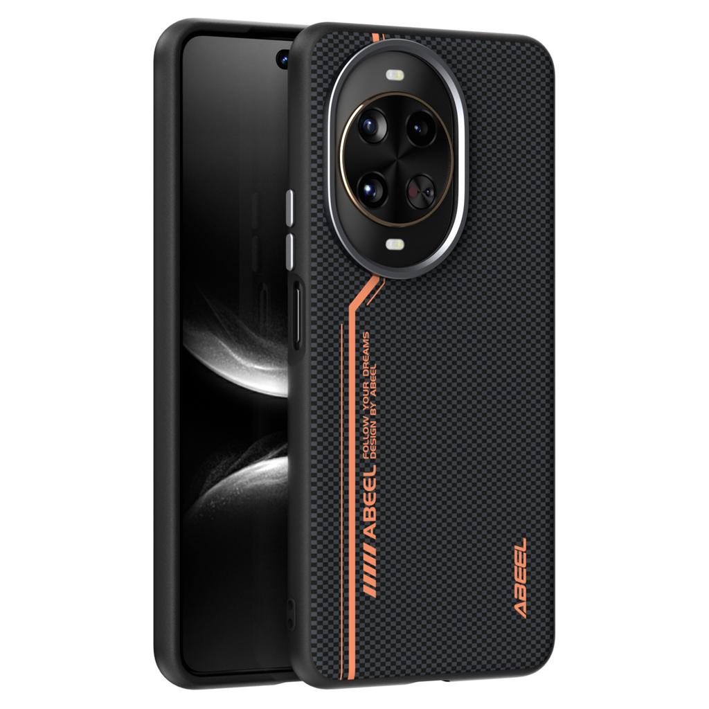ABEEL Для Huawei nova 14 Pro 5G Магнитный чехол Микро-тиснение 6D Печать ПК ТПУ Алюминиевый сплав Кожаная крышка для телефона