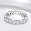 Smyoue 2-5mm Full Moissanite Ring for Women Sparkling Wedding Eternity Bands 100% S925 Silver Jewelry Classic Ring
