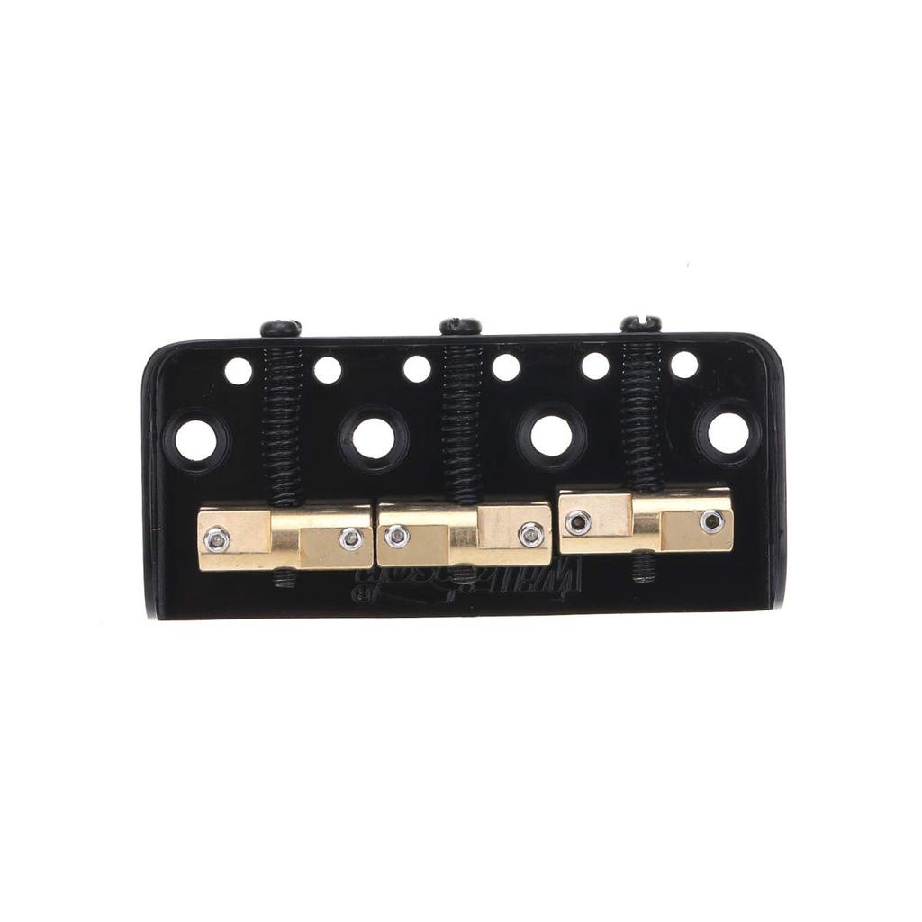 Wilkinson WTBS Short Brass Compensated Telecaster Bridge for Humbucker or Vintage Electric Black 3-Saddle Tele-Style Guitars,