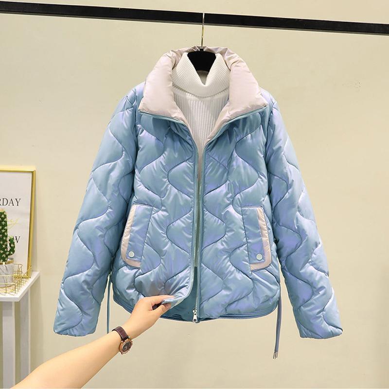 Зимняя хлопковая куртка с воротником-стойкой, женская модная короткая хлопковая куртка, свободное пальто