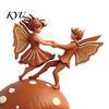 Whimsical Courtyard Decorations Metal Garden Decorative Stake, Cute Frog Lotus Leaf/Mushroom/Birds on Tree Branch Gardening Gifts for Women Yard Sign,