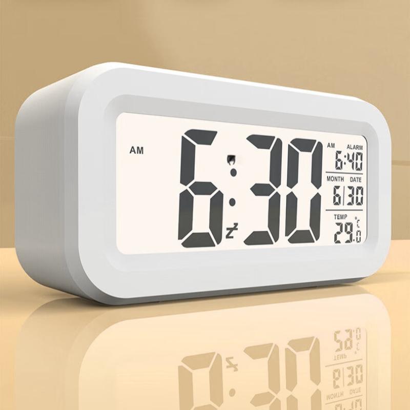LED Digital Alarm Clock Electronic Digital Alarm Backlight Snooze Calendar Clock Screen Desktop Table Clocks for Home Office