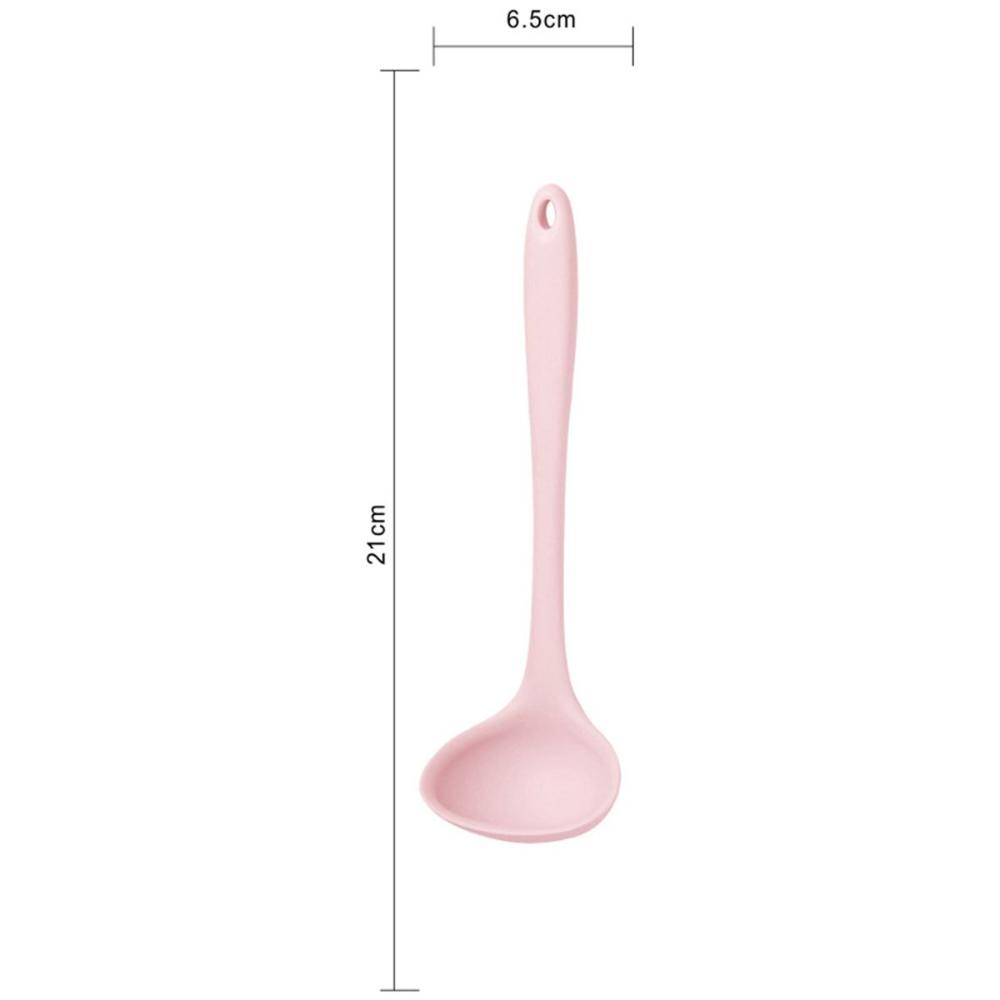 Heat Resistant Curved Handle Non-stick Dinnerware Tableware Soup Ladle Serving Spoon Scoop