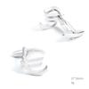 High End Electroplated Silver Euro Logo Metal Cufflinks Men's French Shirt