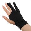 Черная перчатка с двумя пальцами, устойчивая к обрастанию, для любого графического планшета для рисования правой и левой рукой художника