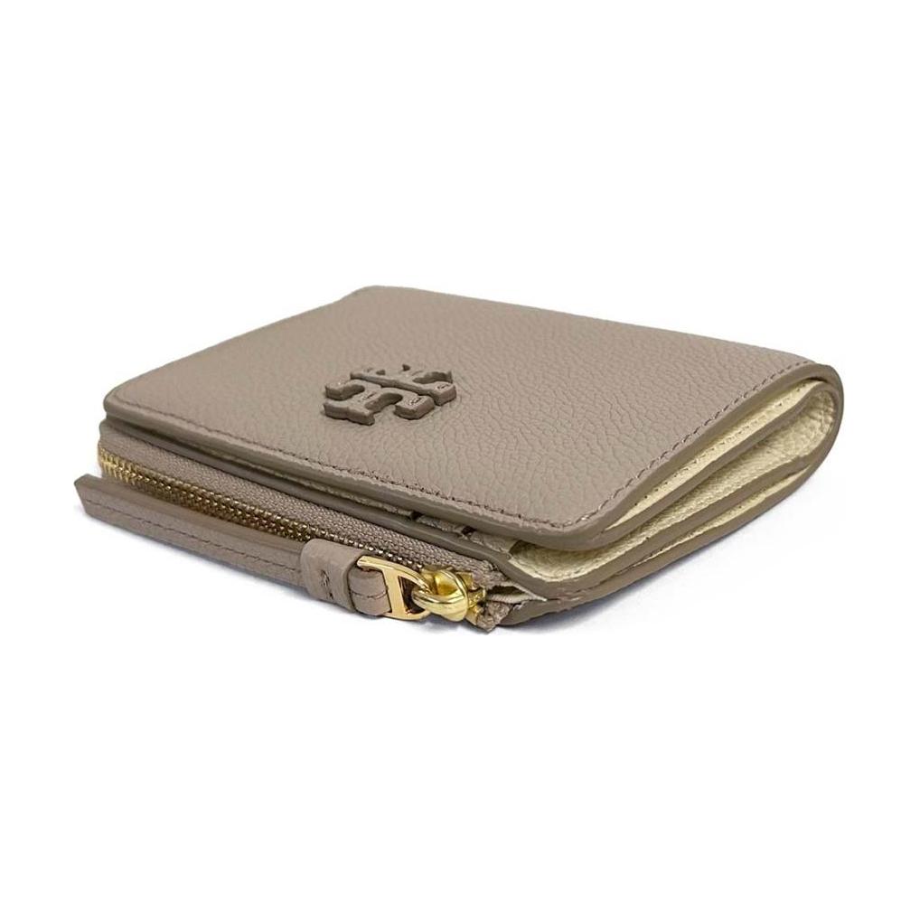Tory Burch Многослойный кошелек-портмоне из кожи, двойной сгиб, женский, серый 158904-200